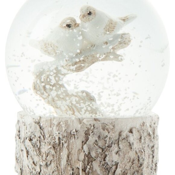 Snow Globe Couple Birds on a tree  3" - Picture 1 of 2